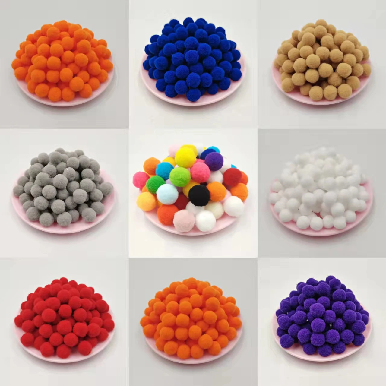 Pompoms Wholesale 15mm 1000pcs Soft Pompoms Colorful Fluffy Plush Craft DIY Pom Pom Ball Fur Pom Pom Home Decoration Kids Toys