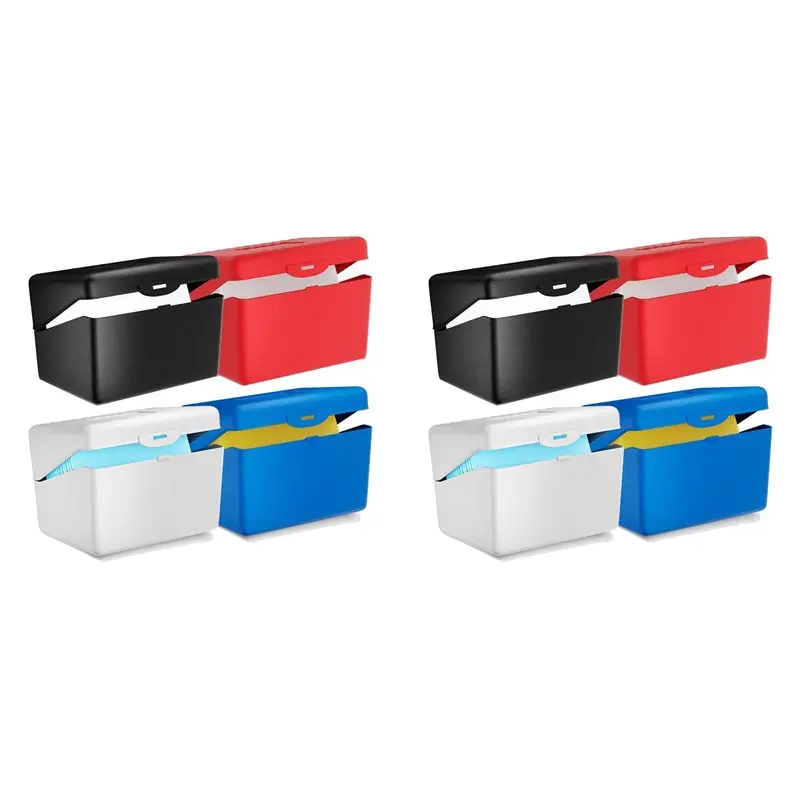 T31C-8Pcs 3X5 Index Card Holder For Flash Cards, Business Card, Recipe Stationery & School Office Supplies, 4 Colors