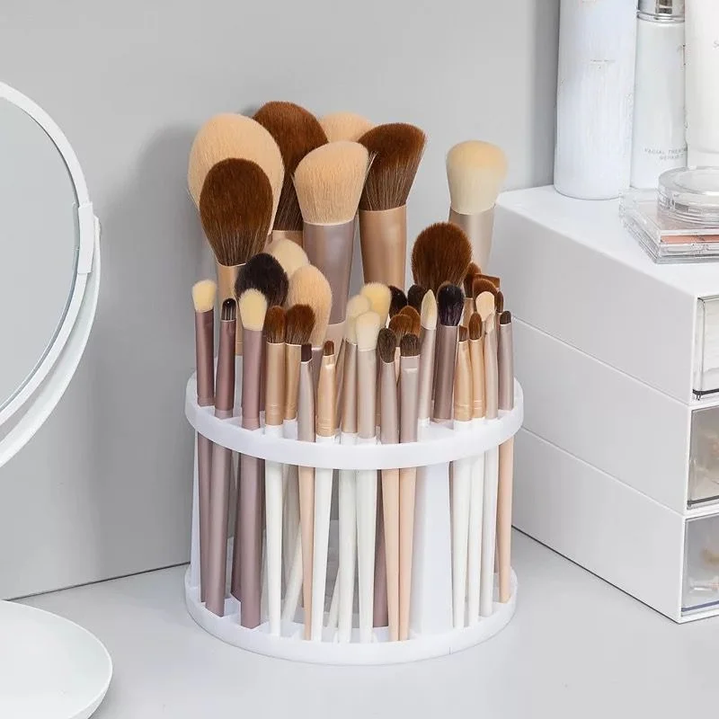 Soporte multifunción de gran capacidad para brochas cosméticas, estante de almacenamiento de brochas de maquillaje, secado al aire, organizador de bolígrafos de mesa, 1 unidad