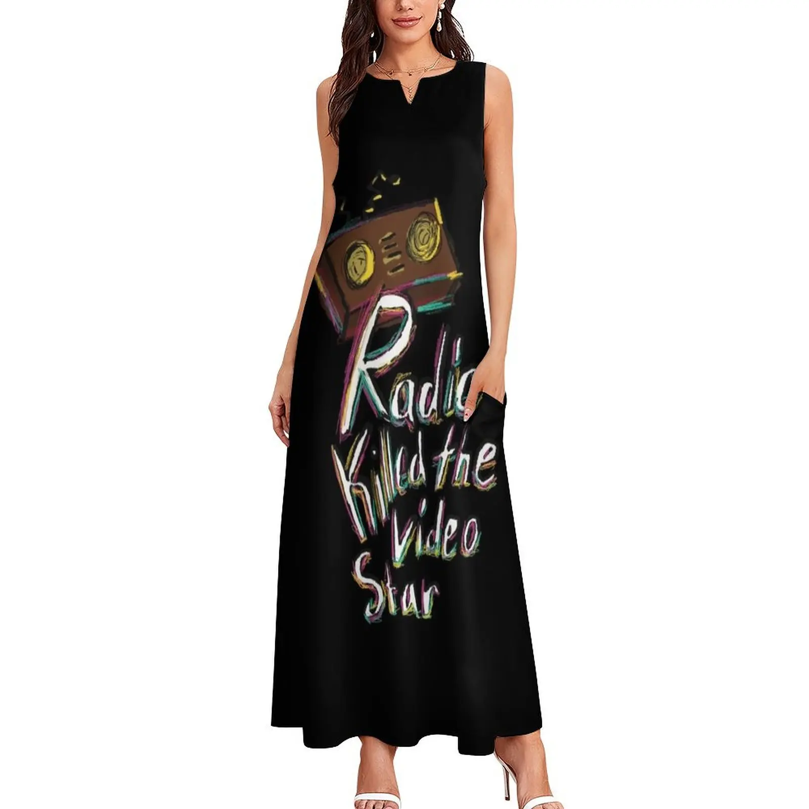 Radio Killed The Video Star Long Dress Dresses elegant dresses plus sizes elegant women's sets