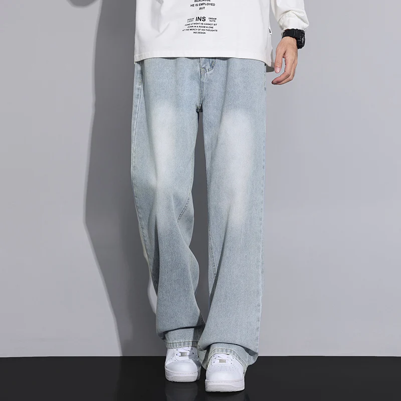 

Men's Comfortable Versatile Breathable Denim Pants for All Seasons Outdoor Fashion Trend Loose and Casual Straight Leg Pants