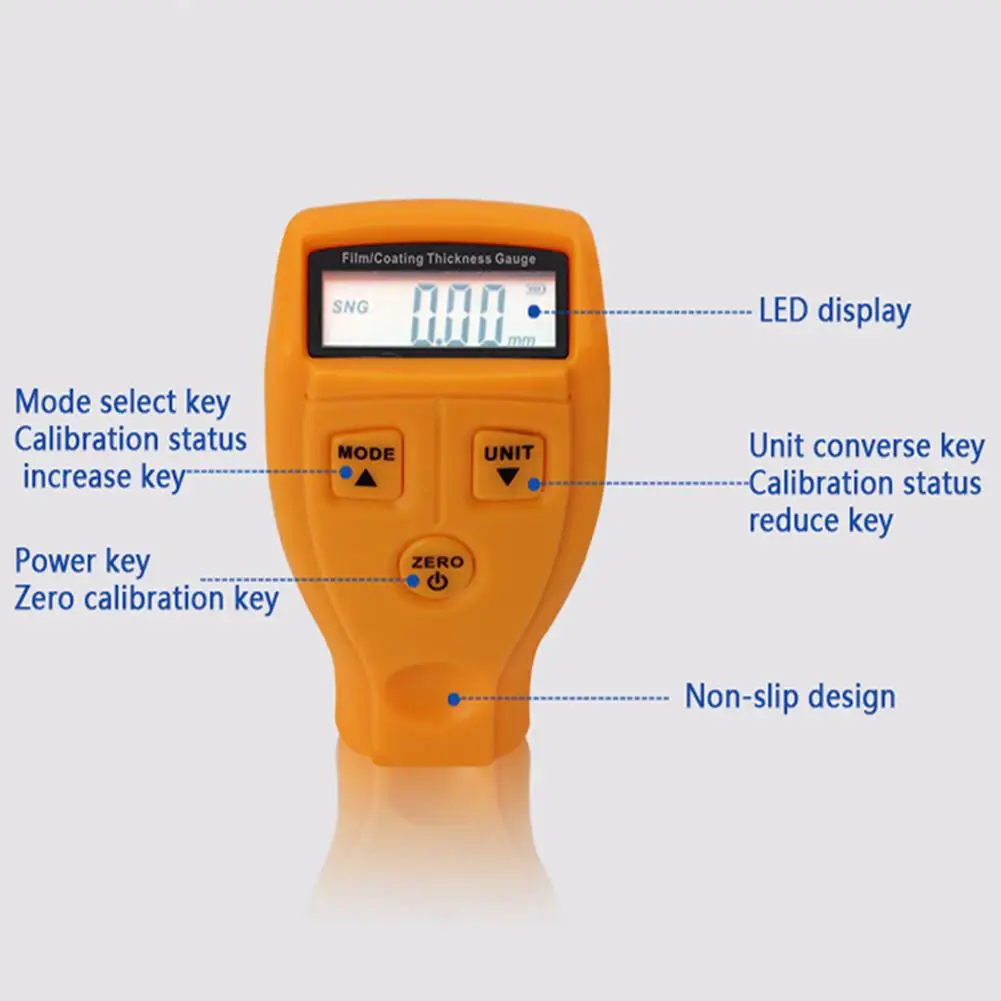 NEW GM200 Automotive Painting Thickness Tester Digital Lcd Display Auto Film Coating Thickness Gauge Meter