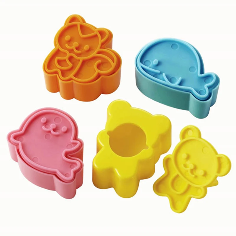 4Pcs/Set Cute Samll Dolphin Samll Seal Squirrel Bear Sandwich Cookie Mold Cutters Cutter Cookie Cake Decorating Moulds Tools