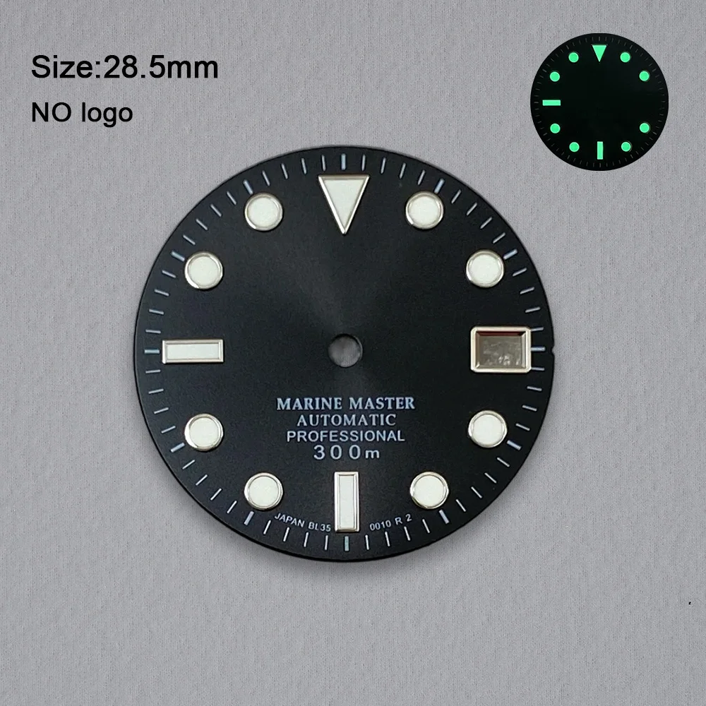 High-Quality No Logo 28.5mm Watch Blank Dial For NH35 Movement Custom Logo Watch Dials Hands Watch Accessories Repair Tools