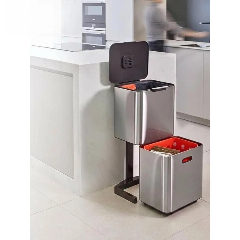 Easy-to-clean classification partition double-layer trash can, classification trash can