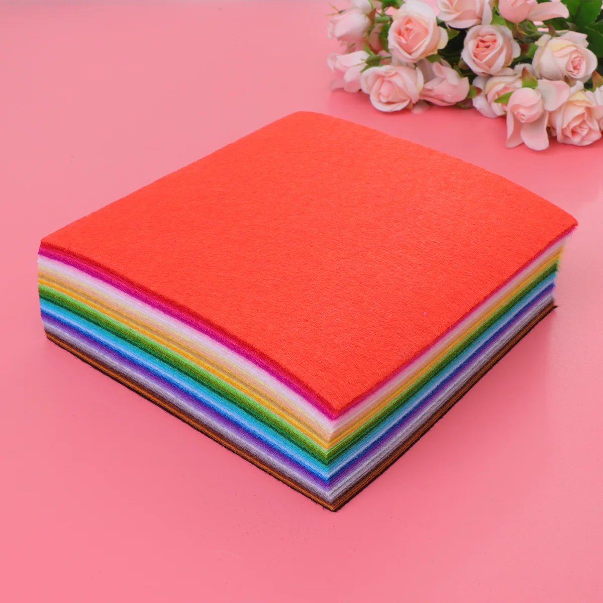 

40 Pcs Non- Woven Square Fabric Manual DIY Material Scrapbook Kindergarten Crafts