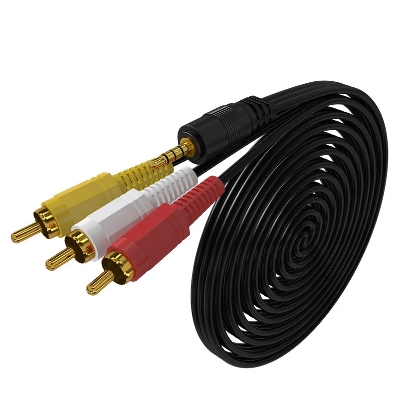 1.5m/3m/5m/10m 3.5mm wtyczka Jack męski na 3 RCA męski Adapter muzyka Audio wideo AV kabel AUX przewód zasilający do głośnika Laptop TV DVD P