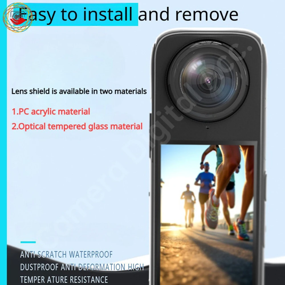 Protector de lente de vidrio templado para Insta360 X4, cubierta de plástico, Protector giratorio para Insta 360 X4, accesorio de cámara