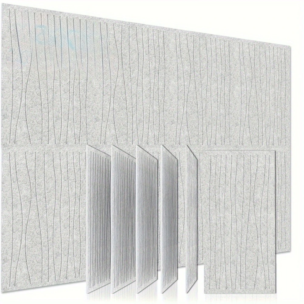 6 Pack Soundproof Wall Panels, Self-Adhesive Acoustic Panels, 59.94 x 29.97 x 1.02 cm Noise Reduction Panels for Home Theater, R - view 5