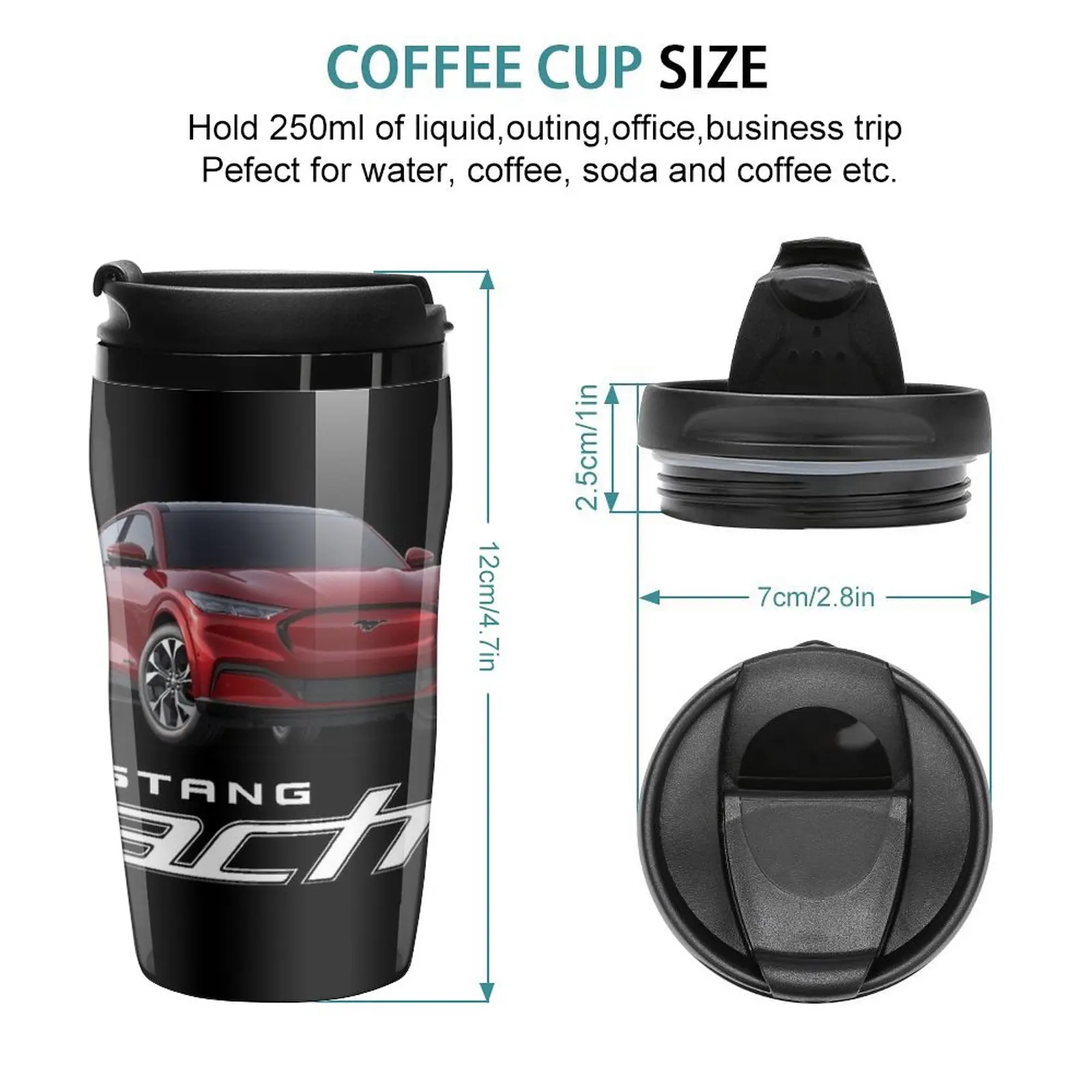 New Mustang Mach-E - Rapid Red Travel Coffee Mug Glasses For Coffee Cup Coffee Cup Coffe