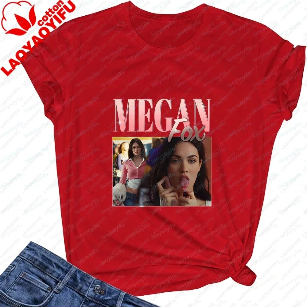 New Megan Fox Summer Casual Trendy Multi-purpose Short-sleeved Cotton T-shirt Suitable for Both Men and Women