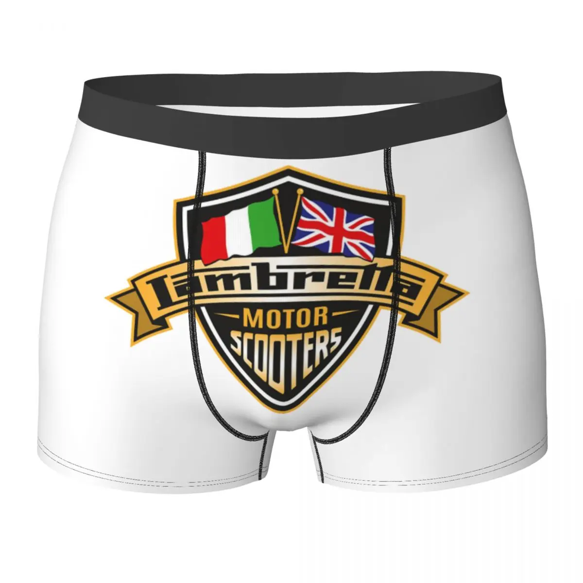 Boxer Underpants Shorts Lambretta Motor Scooters With Union Jack And Italian Flags Panties Male Underwear for Man Boyfriend Gift