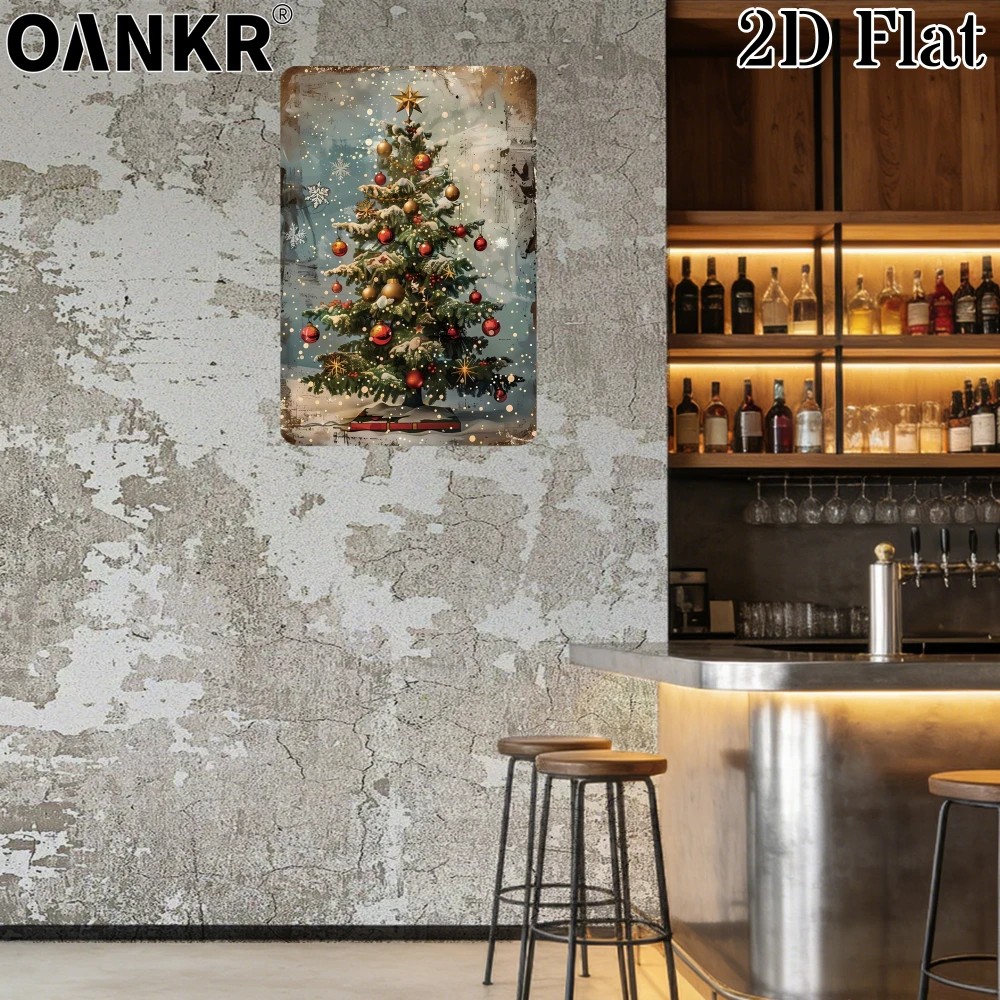 Christmas Winter Metal Tin Sign Christmas Tree & Winter Outdoor Decorations Bedroom Decor Wall Art Decoration Home Accessories