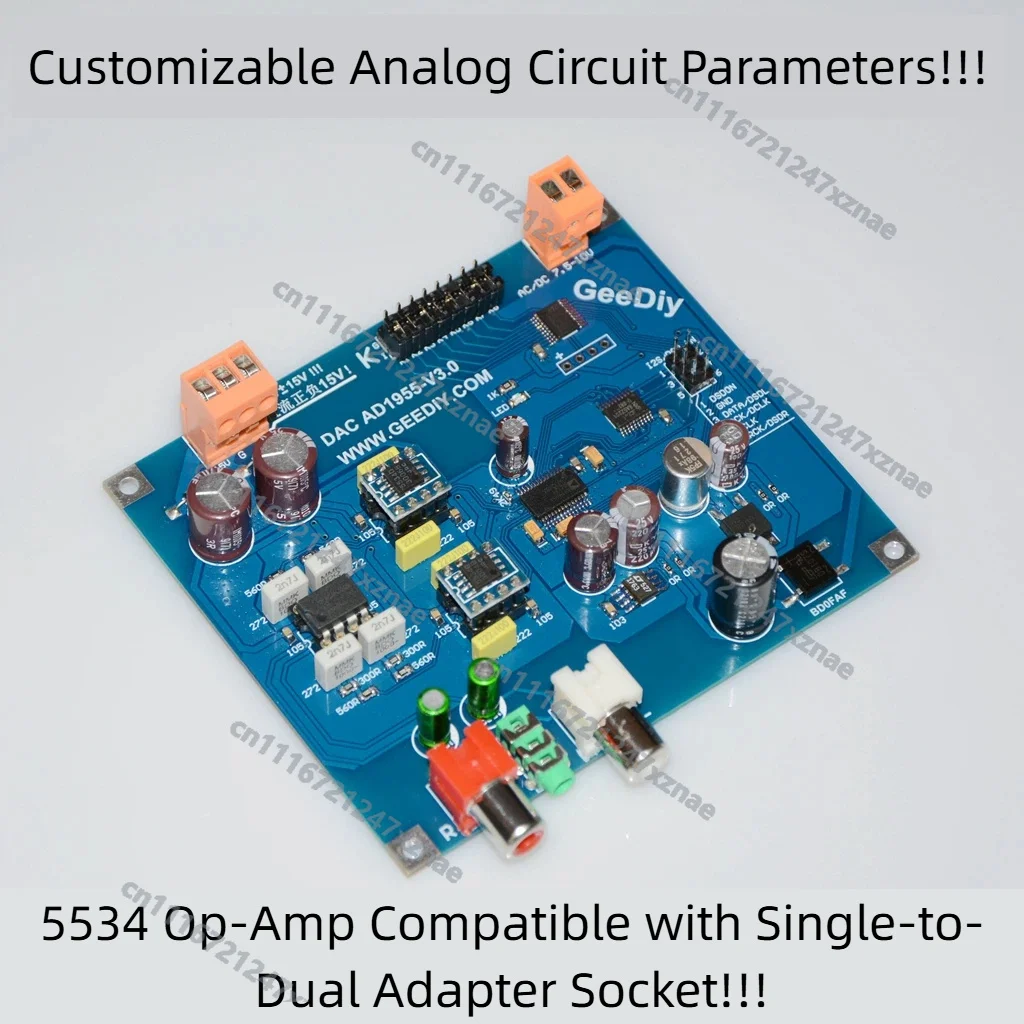 V3.0 AD1955 DAC Decoder Board I2S DSD Input 24Bit 192K PCM Mode LM4562NA + 5534 Op Amp for DIY HIFI Audio