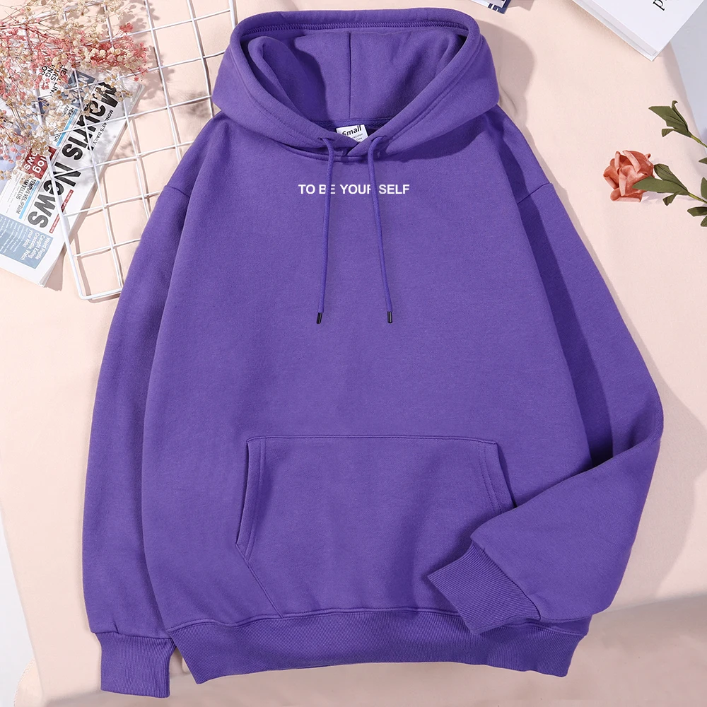 

To Be Yourself Printing Hoodie Men Creativity Comfortable Clothing Fleece Harajuku Hoodies Designer Vintage Shoulder Drop Male