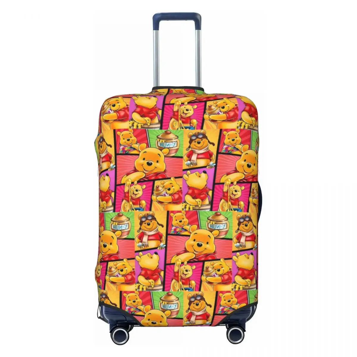

Custom Winnie The Pooh Bear Travel Luggage Cover Dust Proof Collage Suitcase Cover Protector Fit 18-32 Inch