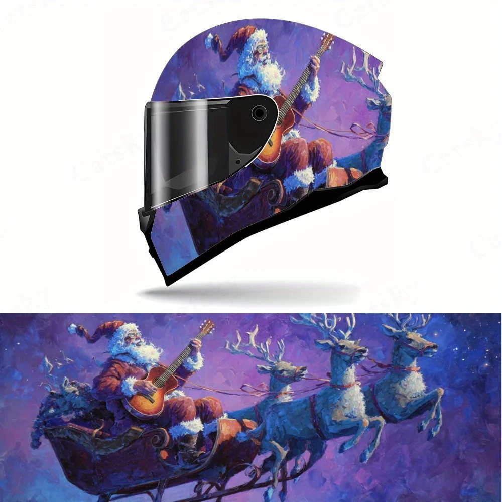 

Santa Claus plays the guitar PVC material self-adhesive waterproof motorcycle helmet sticker, paste firmly and do not fall, wate