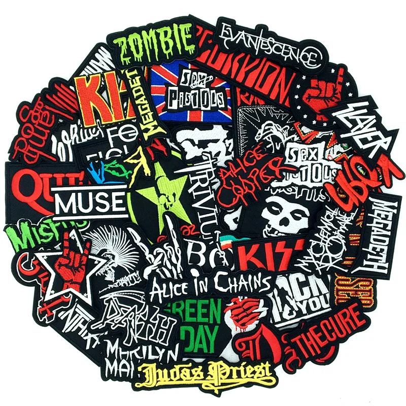 Punk Rock Music Band Embroidery Patches DIY Applique Sewing Supplies Decorative Badges Classic Nostalgia MUSIC