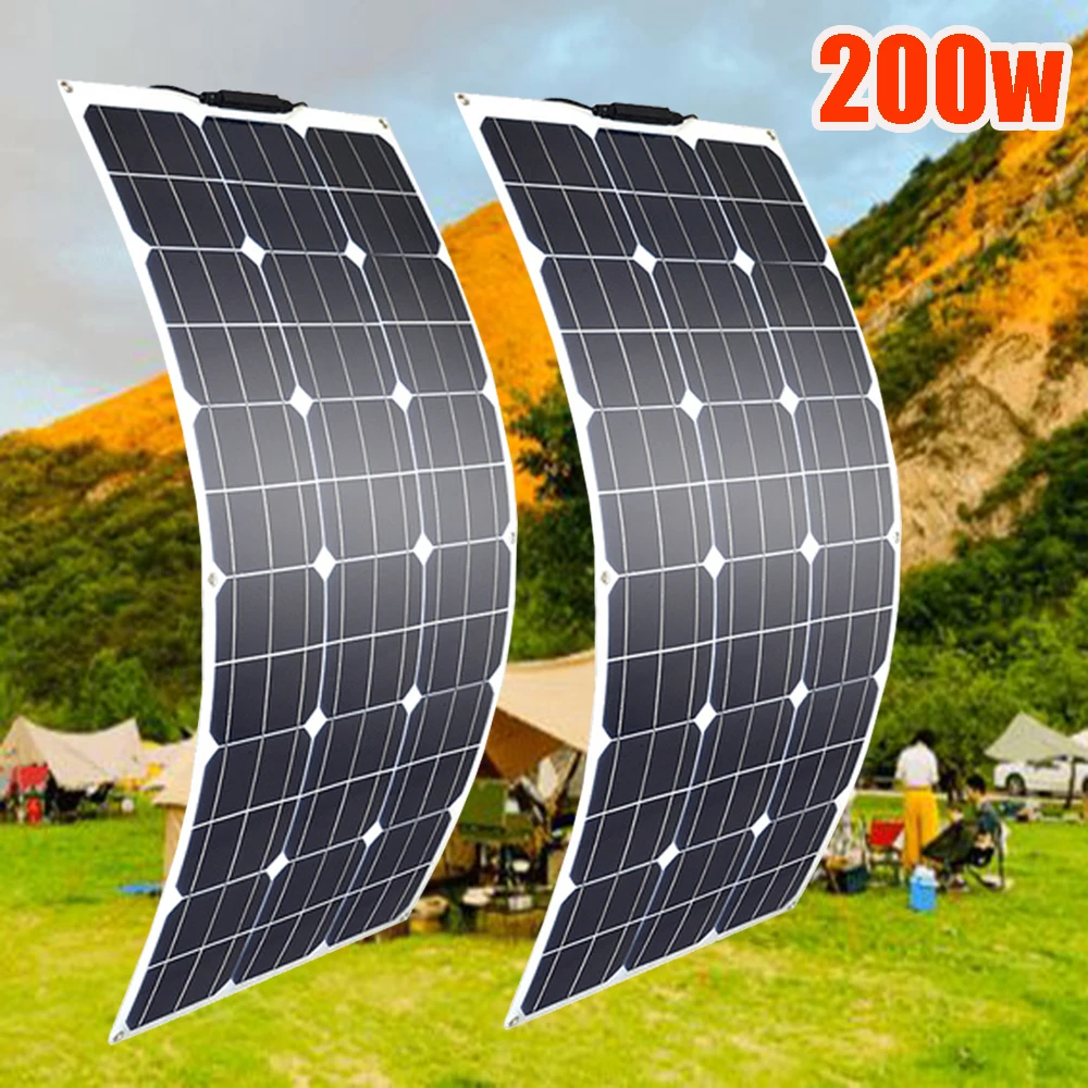 flexible solar panel 12v 200w 100w kit solar battery charger for home roof camper car boat EU warehouse DHL Shipping 1000*500mm