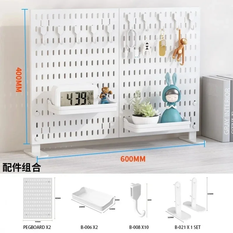 Drill Free Desktop Pegboard Organizer For Gaming Desk Game Controller Headphone Figure Storage Shelf Hooks Display