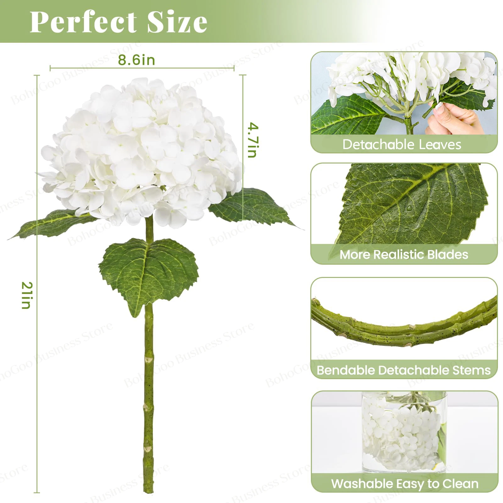 8-96PCS Artificial Hydrangea Bulk 21inch Real Touch Hydrangea Artificial Flowers for Wedding Party Living Room Table Decoration