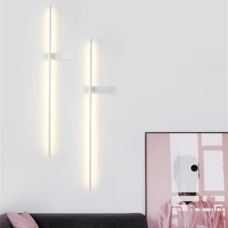 Imagem -03 - Italiano Lâmpada de Parede Designer Minimalista Long Wall Sconce Sala Corredor Arte Quarto Criativo Banheiro Luzes