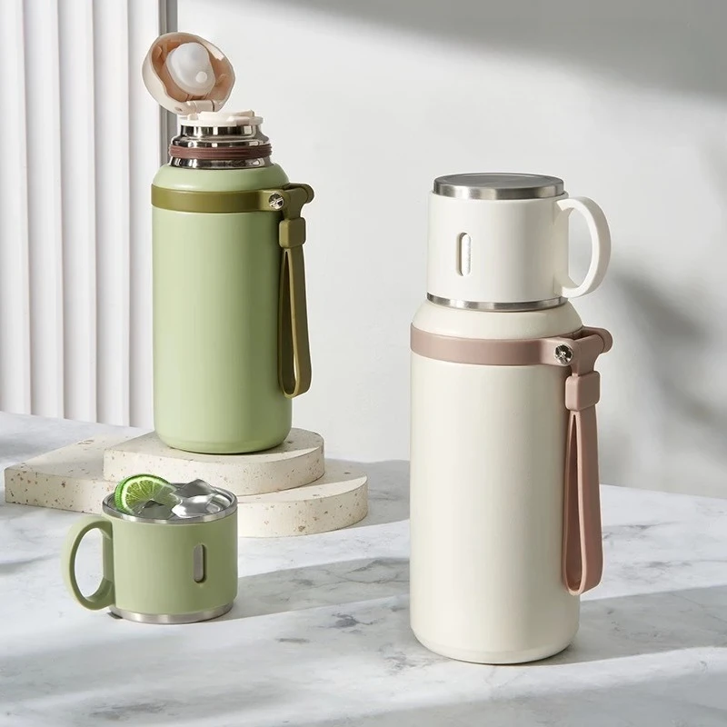 

316 Stainless Steel Insulated Cup Steel Lid High Appearance Level Portable Hand-held Cup Large Capacity Vacuum Insulated Bottle