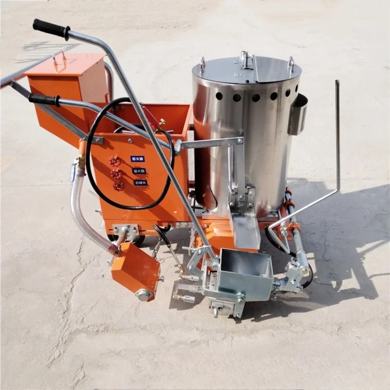Hot melt marking machine Small hand-pushed cold spray marking car Road concussion marking car in community