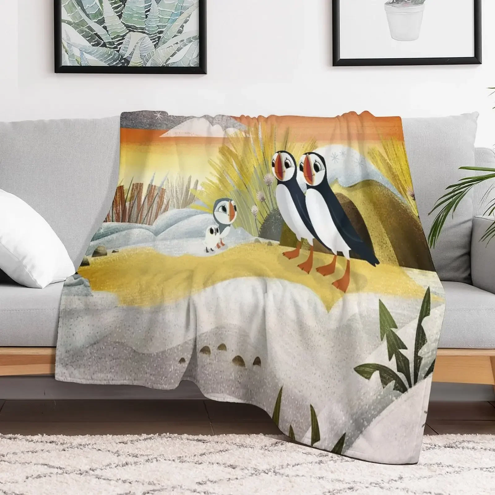 

Puffin Rock gift for fans puffin rock characters Throw Blanket Thermal Shaggy Blankets