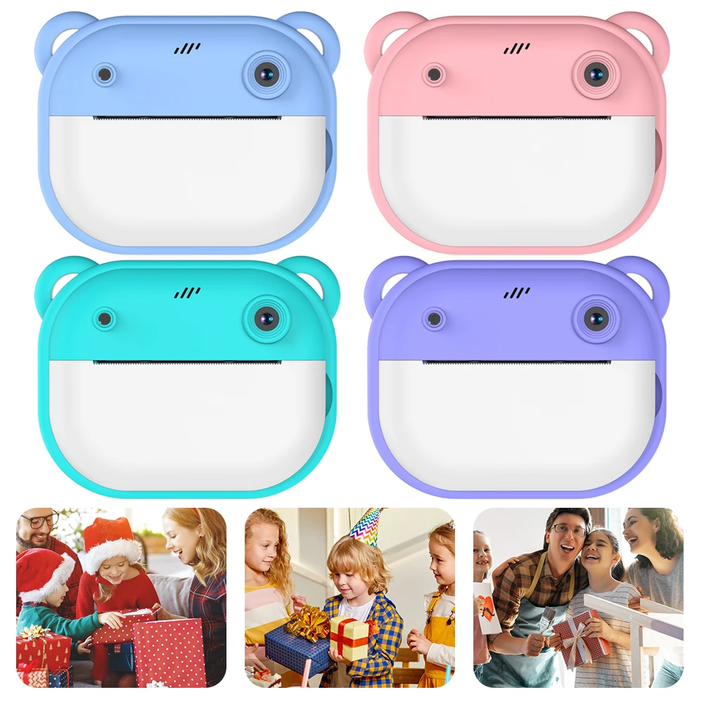 Kids Mini Instant Print Camera 2.0Inch IPS Screen Child Camera 24MP HD 1080P Video Selfie Video Camera Gift for Birthday/Holiday