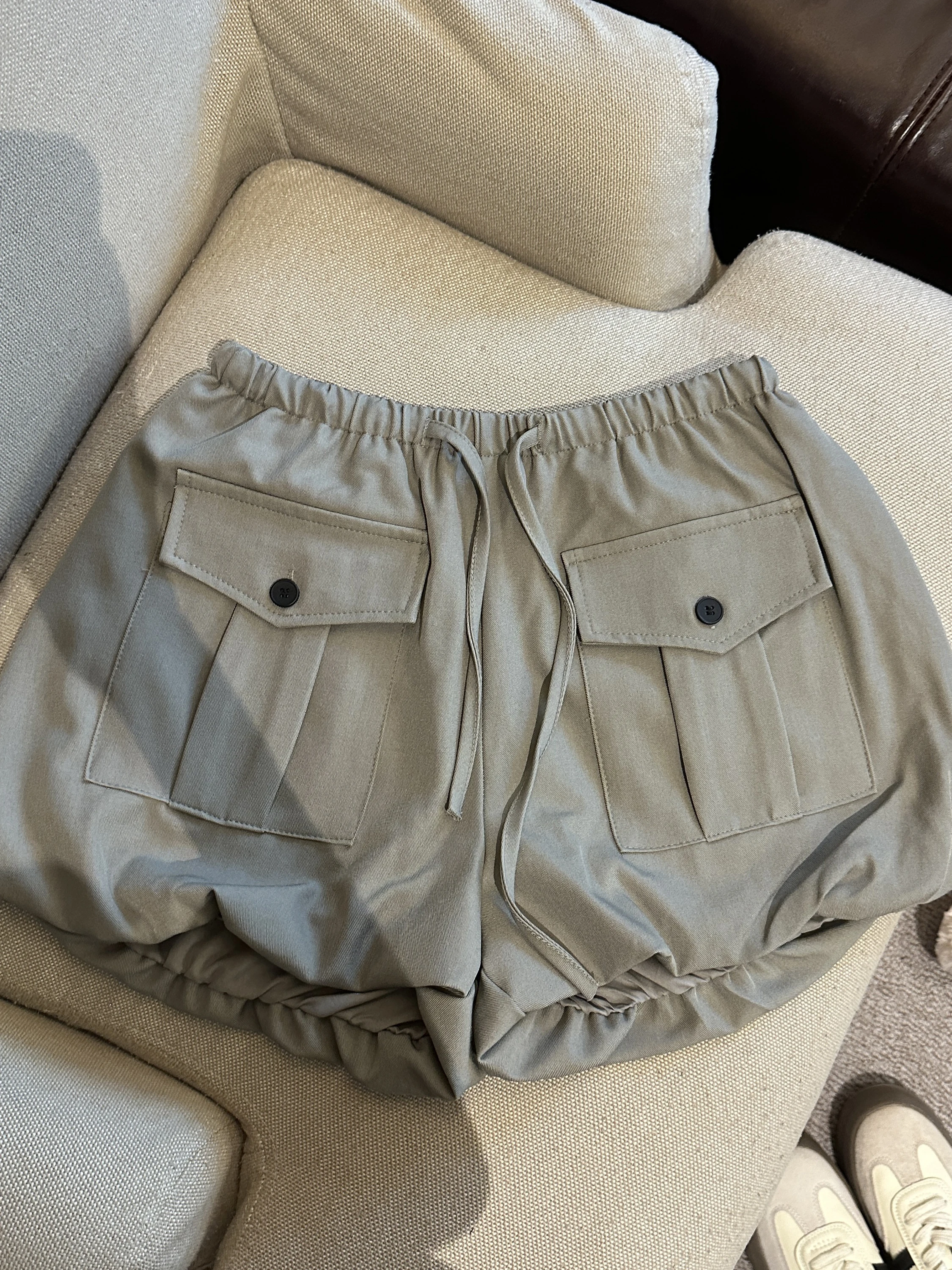 

American Style Workwear Flower Bud Shorts Women Summer Small Size Elastic High Waist Slim A-Line Outerwear Spicy Lantern Pant...