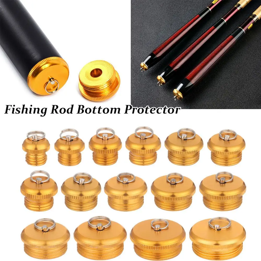 1Pc Fishing Rod Handle Protective Case Aluminum Alloy Metal Lure Rod Rear Plug Tail Plug Bottom Protector Fishing Accessories