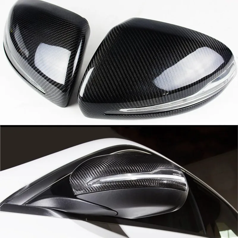 أغطية مرايا الرؤية الجانبية البديلة من ألياف الكربون الحقيقية المتوافقة مع 2015-2023 مرسيدس بنز C/E/S/GLC/GLA/CLS/GT43 #1