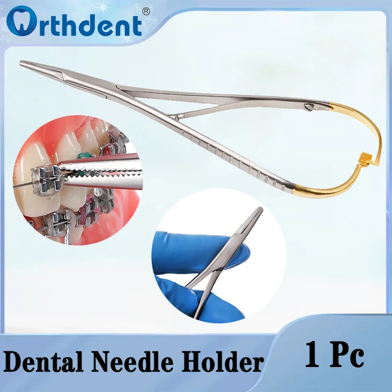 

1Pc Dental Needle Holder Pliers Mathieu Forceps Stainless Steel Orthodontic Tweezers Denspay Dentistry Surgical Instrument 14cm