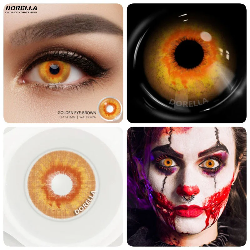 D\'ORELLA 2pcs Colored Contact Lenses For Eyes Cosplay Colored Lenses Blue Contact Lenses Beauty Pupils Halloween Eye Color Lens