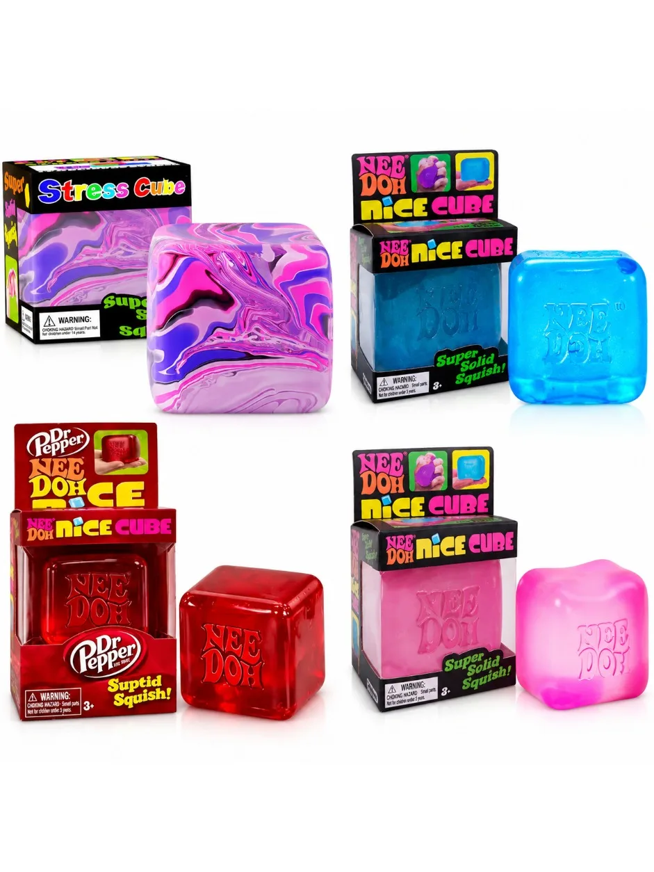 NEEDOH Schöner Würfel, Quetschbarer Stresswürfel, Weicher Fidget-Würfel, Antistress-Sensorik-Würfel für Kinder und Erwachsene, Angstlinderung, Partygeschenk