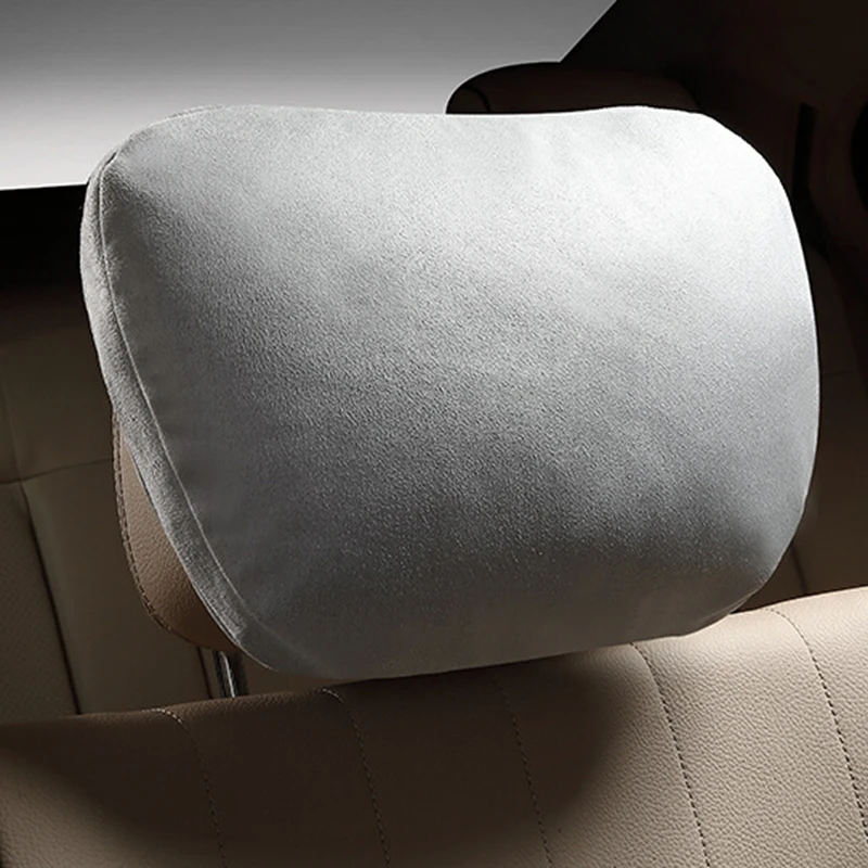 1 Pair 29*19cm Car Headrest Maybach Design S Class Ultra Soft Pillow Suede Fabric For Mercedes Benz Auto Head Back Cushion