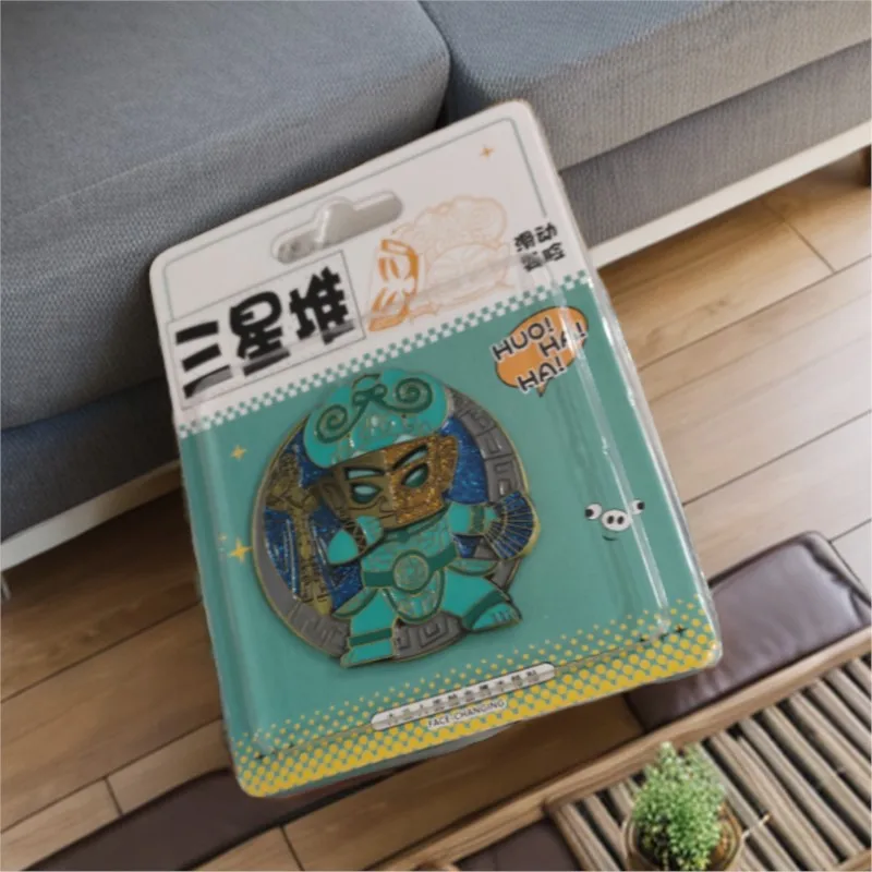 Chinese Style Creative Sanxingdui Cultural Souvenirs Magnetic Gift Sanxingdui Face Changing Metal Refrigerator Sticker ZF38