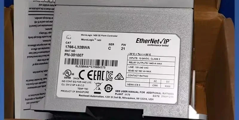 

1766-L32BWAA MicroLogix 1400 Small Programmable Logic Controller 1766L32BWAA