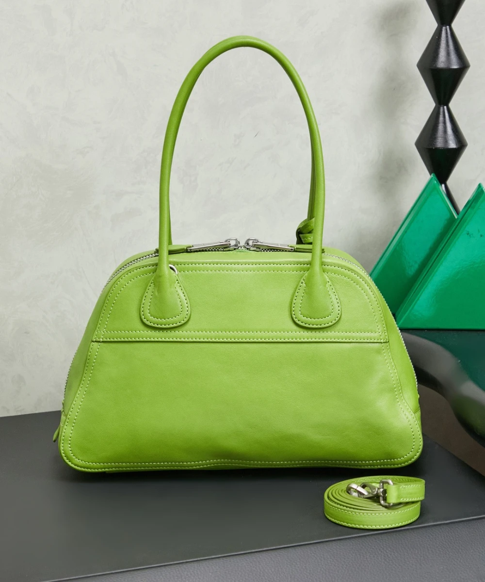 Luxury Designer Grade Leather Women's Shoulder Bag Brand Crossbody Ladies Soft Cowhide Tote for Woman Top-handle Bowling Bags