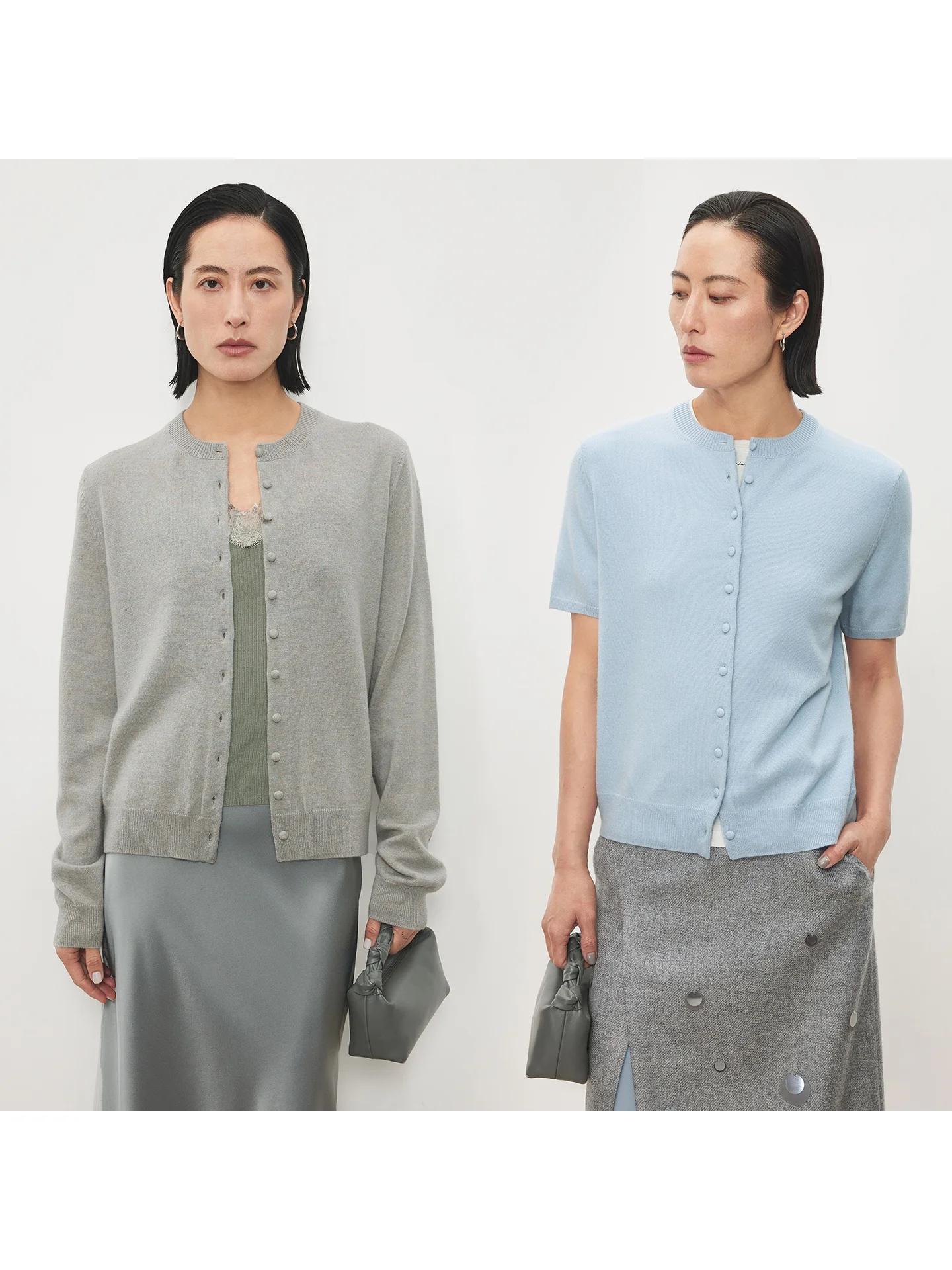 

Classic Chicjoclp Pure Cashmere Short Sleeve Long Sleeve Fitted Small Open Cardigan with Tag Versatile Fashionable Women's Kn...