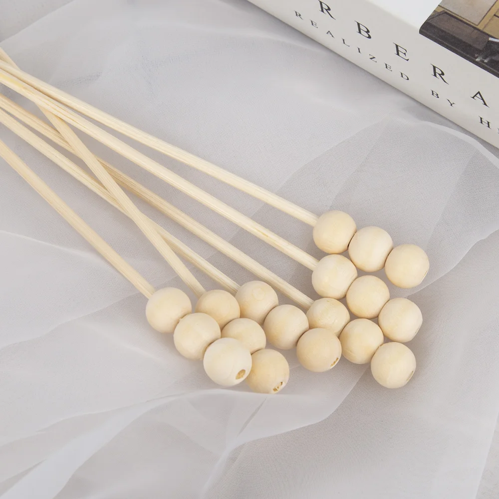 10 pcs Wooden Beads Rattan Sticks Fireless Fragrances Reed Diffuser Stick Reuse DIY Handmade Ornaments Home Decor