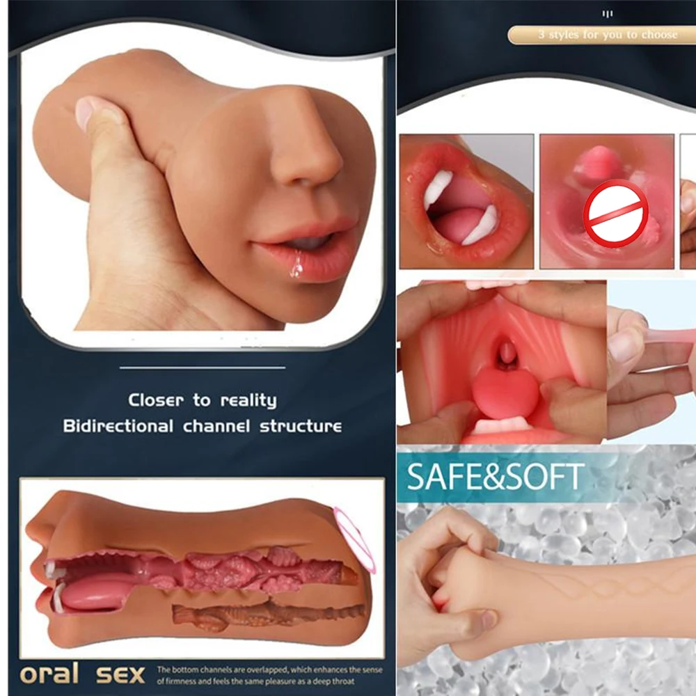 3 IN 1 Vaginal Anus Masturbation Sex toys for Men Silicone vaginal  pussy vaginal for man For Penis Stimulation Sexules toys