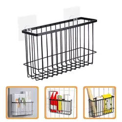 Mir de rangement en fer pour cuisine et HOWall T1, sans clous, panier de toilette noir, petite étagère de douche en fil