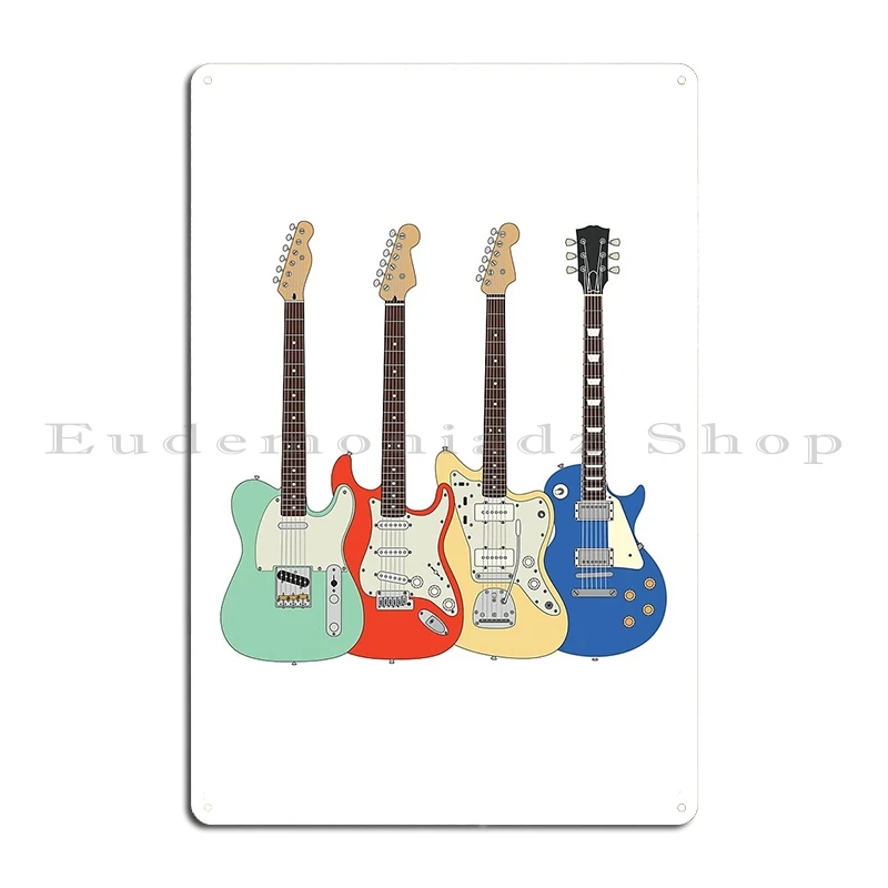 مجموعة جيتار Knopfler جيتار أساسي متعدد الألعاب لوحات معدنية مخصصة لبار السينما ملصق جداري من القصدير #4