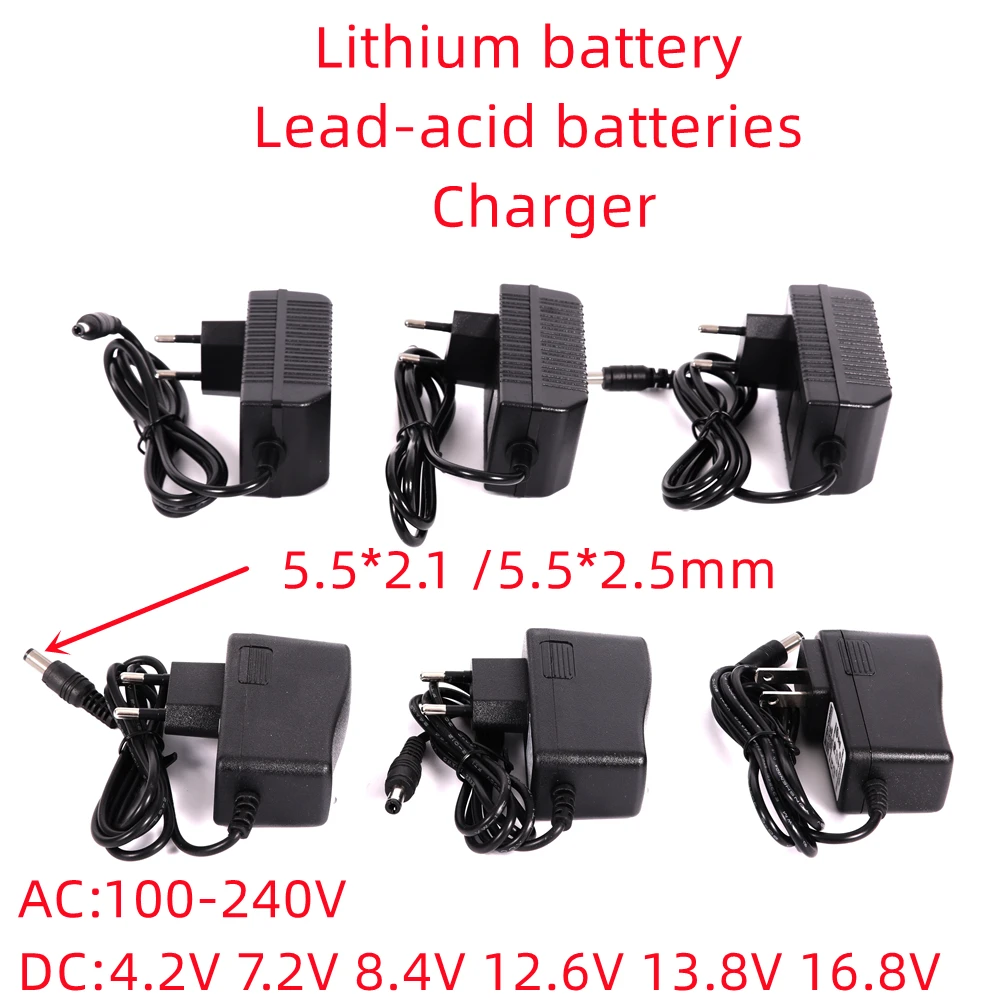 HONGPOE DC 4.2V 7.2V 8.4V 12.6V 13.8V 16.8V 1A 2A 18650 Lith