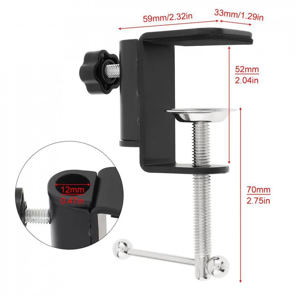 Metal Cantilever Bracket C Clamp With Sponge Pad Universal Compatibility Secure Attachment For Mic Stand Table Lamp Desk