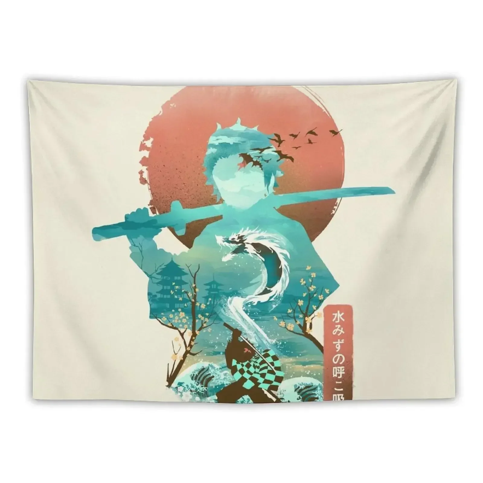 Ukiyo e Breath of Water Tapestry Aesthetic Room Decor Korean Things To The Room Decoration Wall Tapestry