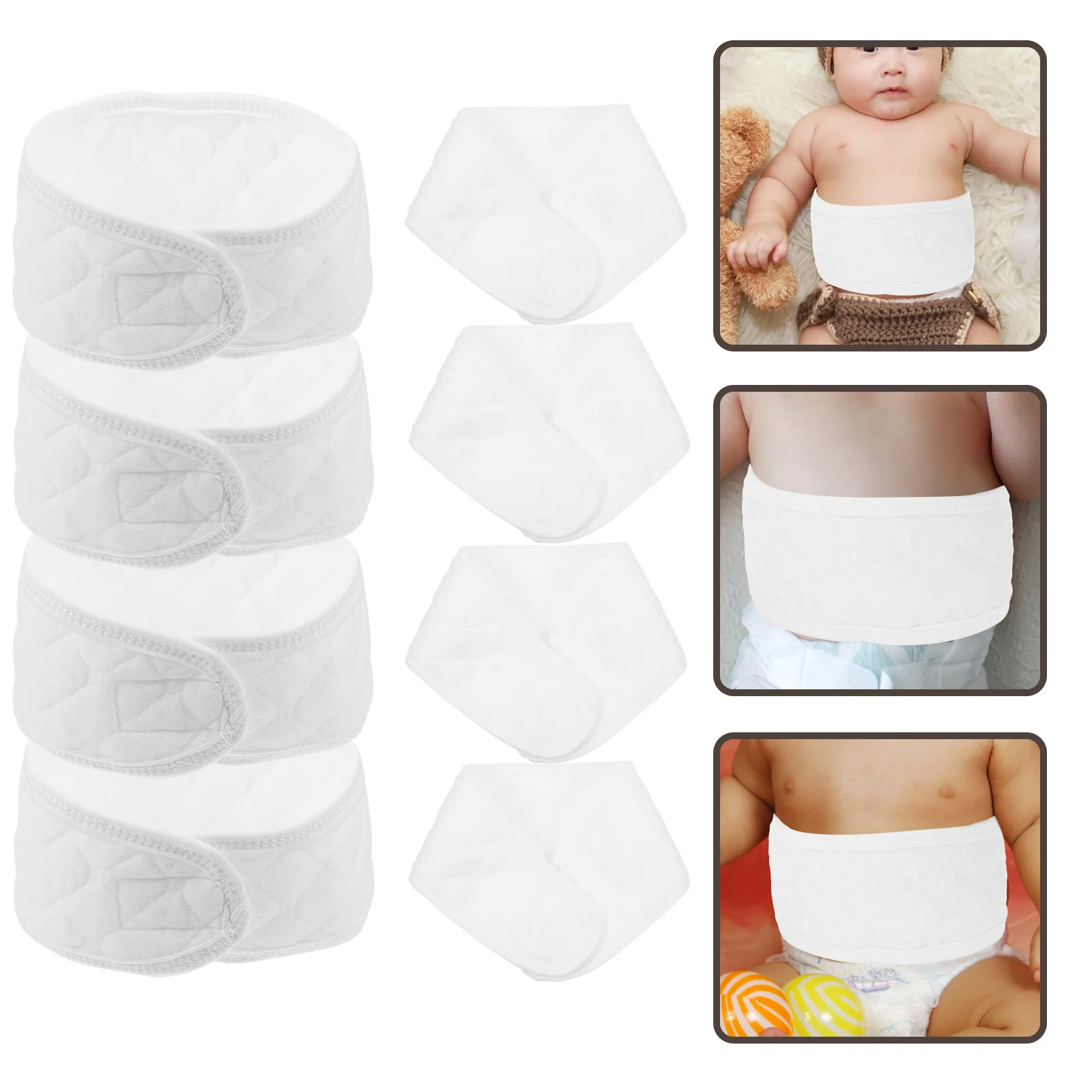 8 Pcs Baby Belly Wrap Practical Protector Soft Infant Umbilical Cord Comfortable Pure Cotton Supplies Wraps Care