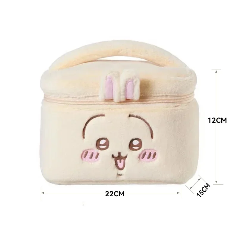 Chiikawa Plush Makeup Bag Large Capacity Skincare Storage Organizer Portable Travel Toiletry Pouch Daily Cosmetic Bag Gifts - view 6